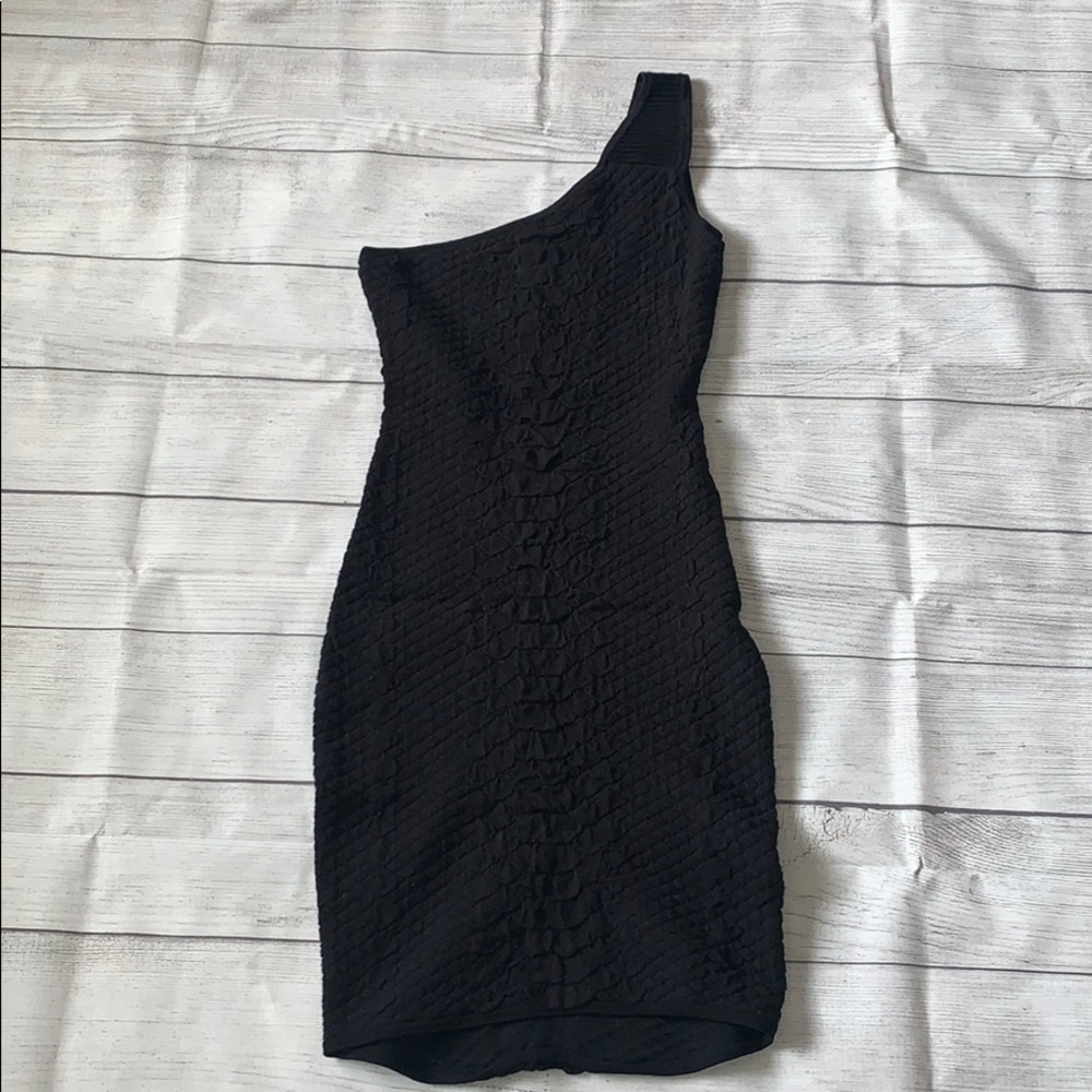 Guess One Shoulder fitted Knit sweater dress